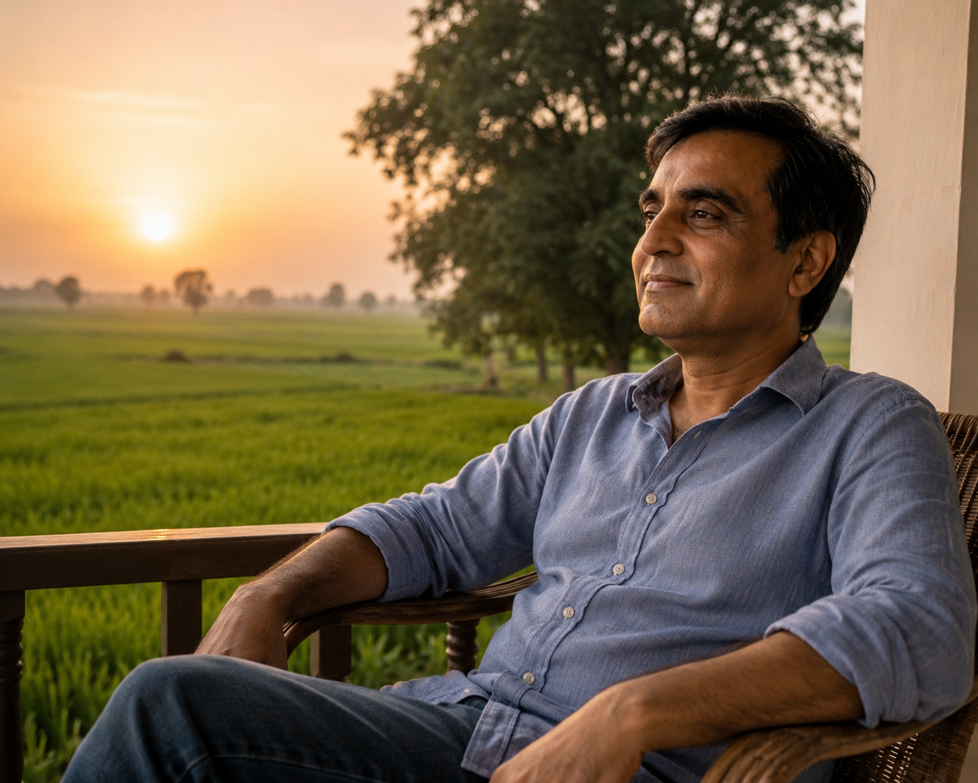 Author Raj Kanda writing The Panchanad Chronicle fantasy series